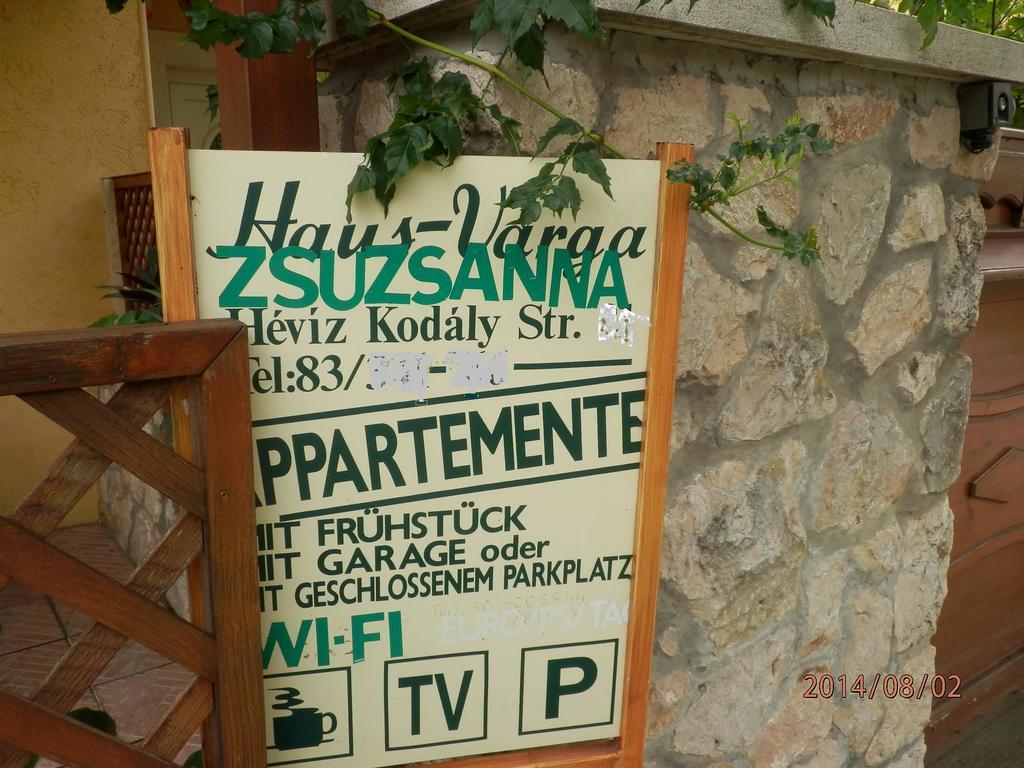 Hotel Zsuzsanna Ház Hévíz Camera foto